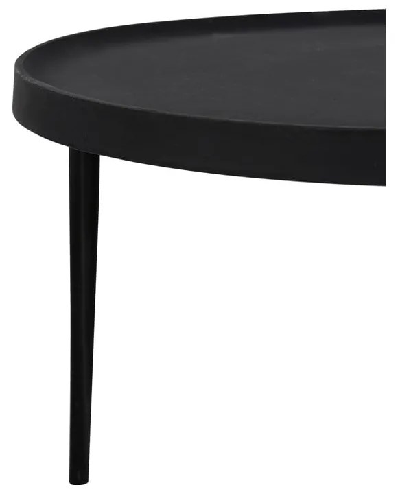 Čierne okrúhle konferenčné stolíky v súprave 2 ks ø 75 cm Tobias – Light &amp; Living