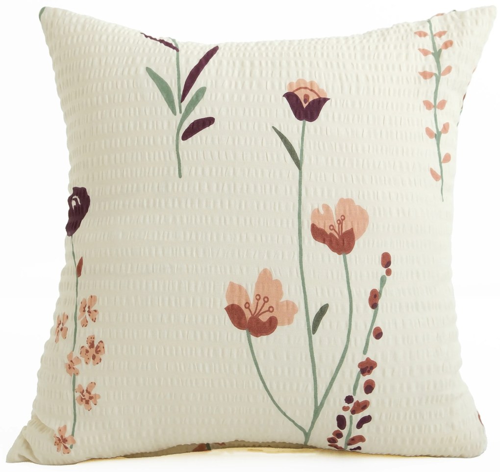 Krepová obliečka na vankúš Renforcé 40 × 40 cm - Vlčie maky béžové