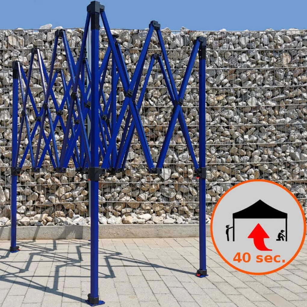 BRIMO Párty stan 2x2 m s 3 Stenami: Nožnicový Oceľový Prístrešok na Záhradu - s 3 stenami - Béžová 20