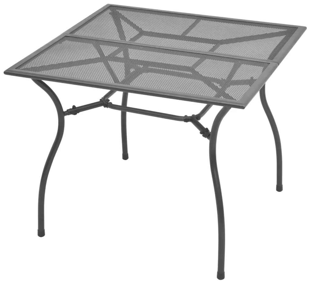 vidaXL Záhradný stôl 90x90x72 cm, oceľová sieťovina
