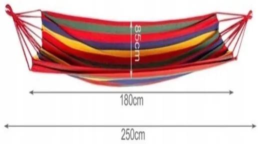 Hamaka Hojdacia sieť 80 x 200 cm červené pruhy 10141