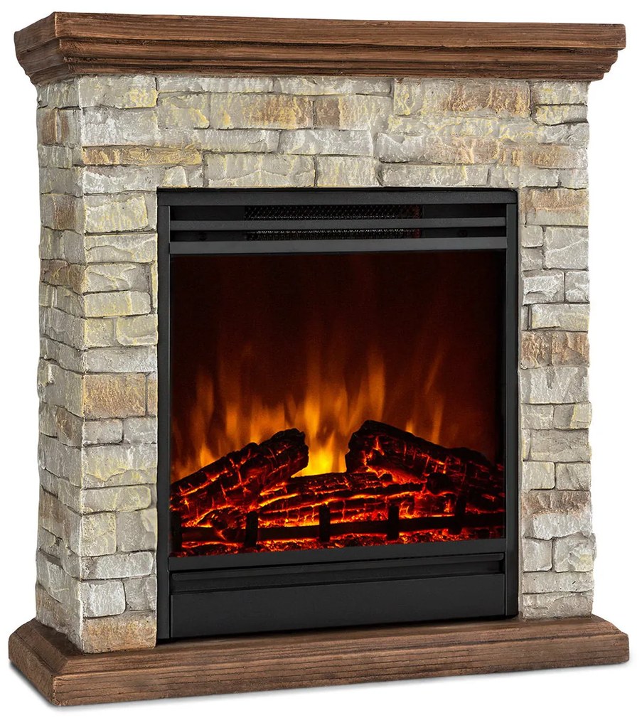 Etna, elektrický krb, 1800 W, týždenný časovač, diaľkové ovládanie, sivý/ hnedý