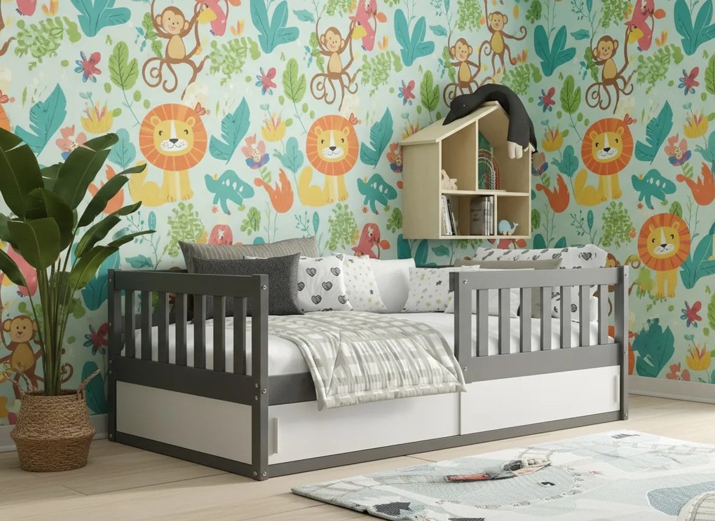 Posteľ SMART 160x80 - Grafitová s úložným priestorom