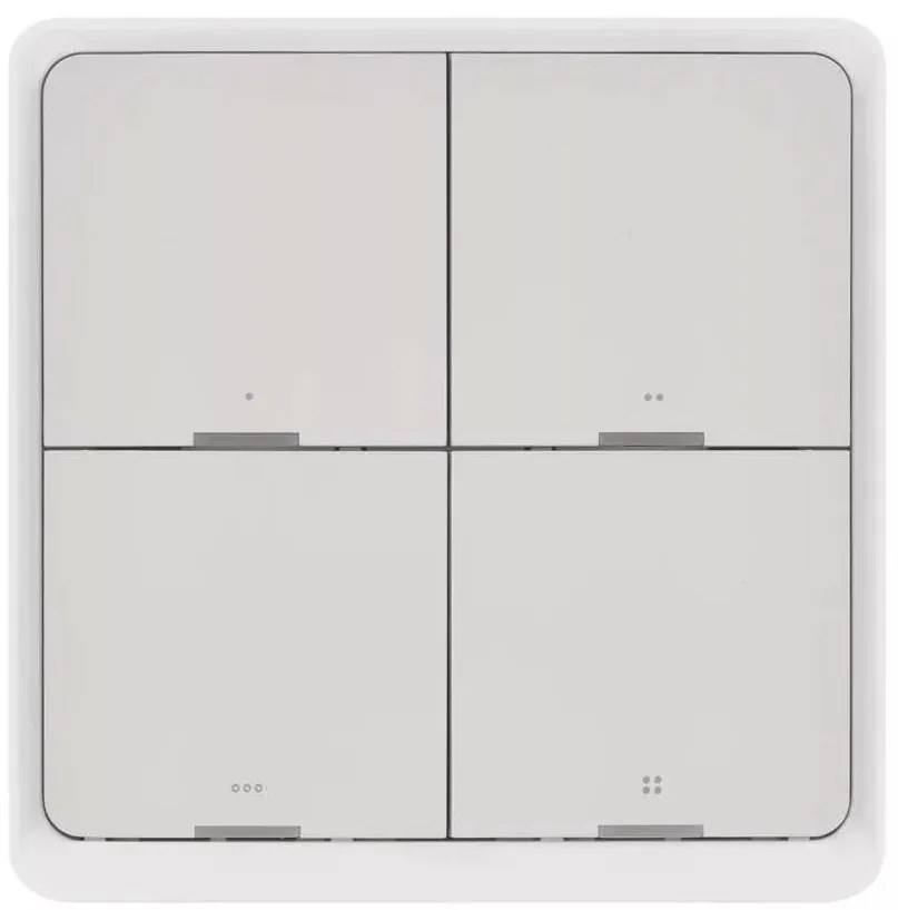 Vypínač 4-tlačidlový GoSmart 1xCR2430 Tuya biela