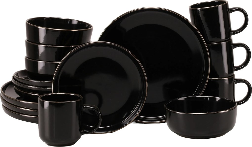 XXXLutz KOMBINOVANÝ SERVIS Nordic Festive Schwarz 16-dielne Creatable - Online Only bytové doplnky - 007768073902