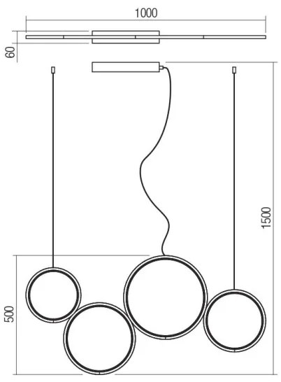 Redo 01-3383 - LED Stmievateľný luster na lanku ATHENA LED/40W/230V CRI98 zlatá