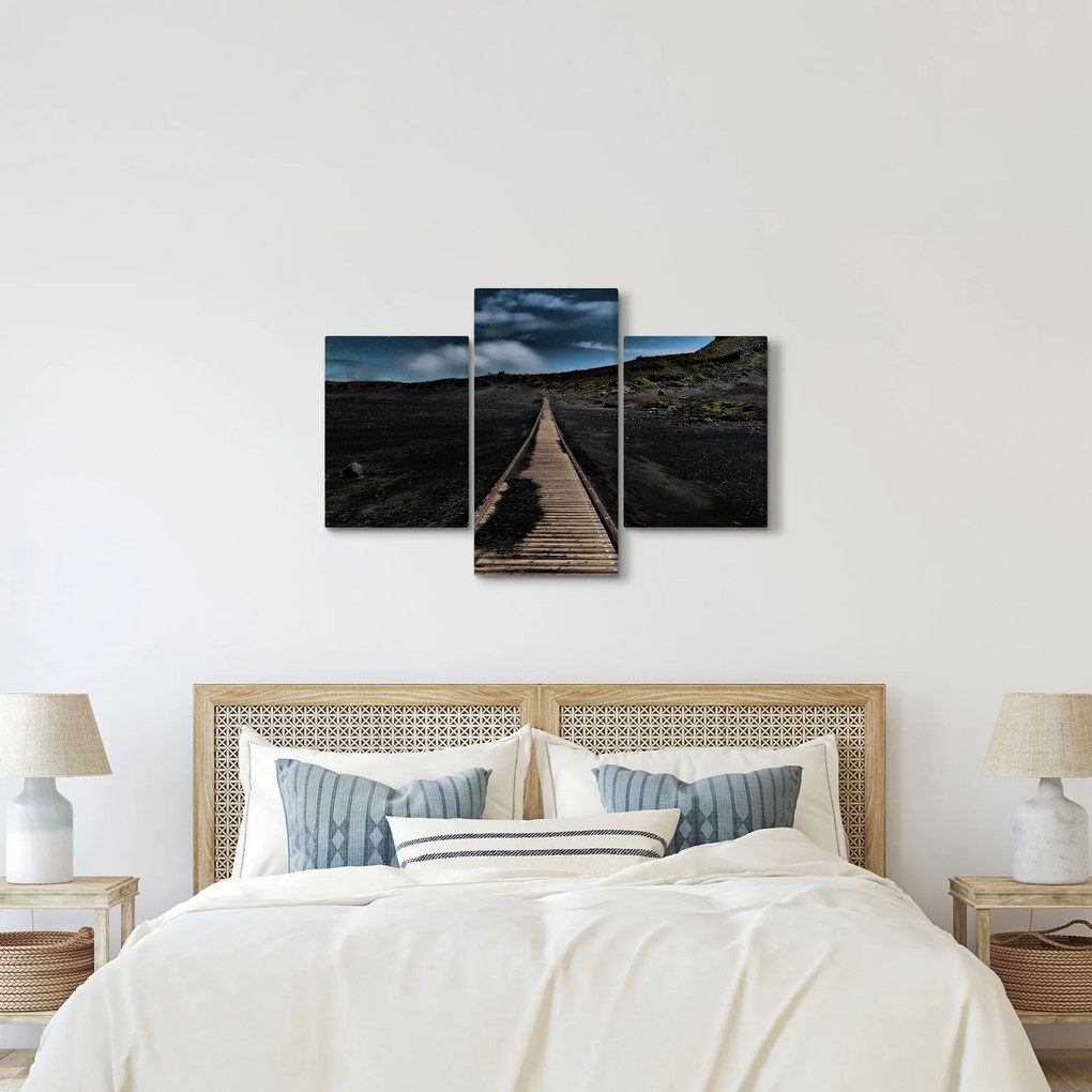 Obraz drevenej cesty za súmraku (90x60 cm)