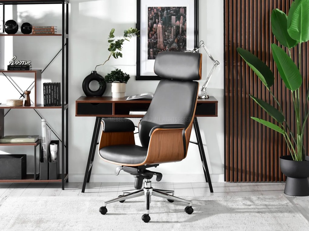 Kreslo Lionel (orech tmavý + chrómová). Akcia -16%. Vlastná spoľahlivá doprava až k Vám domov. 1110520
