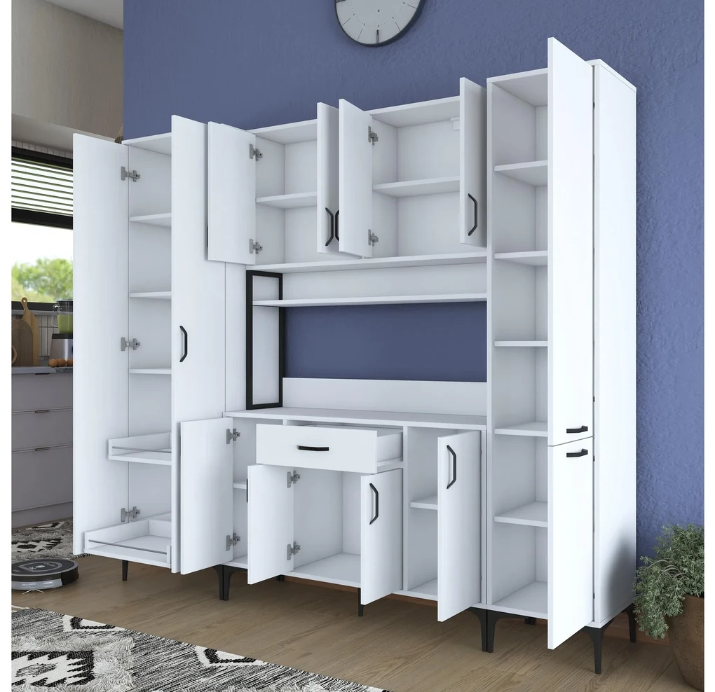 Set kuchynských skriniek Bisaka 4 (biela). Vlastná spoľahlivá doprava až k Vám domov. 1094300