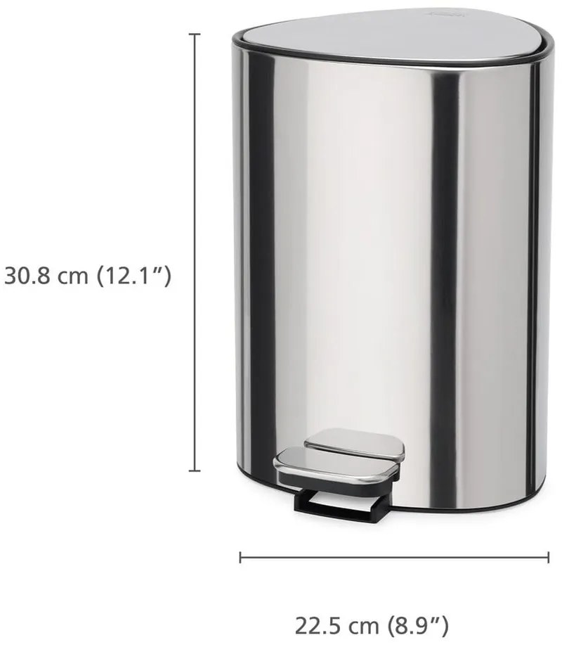 Nášľapný plastový odpadkový kôš v striebornej farbe 5 l Luxe – Joseph Joseph