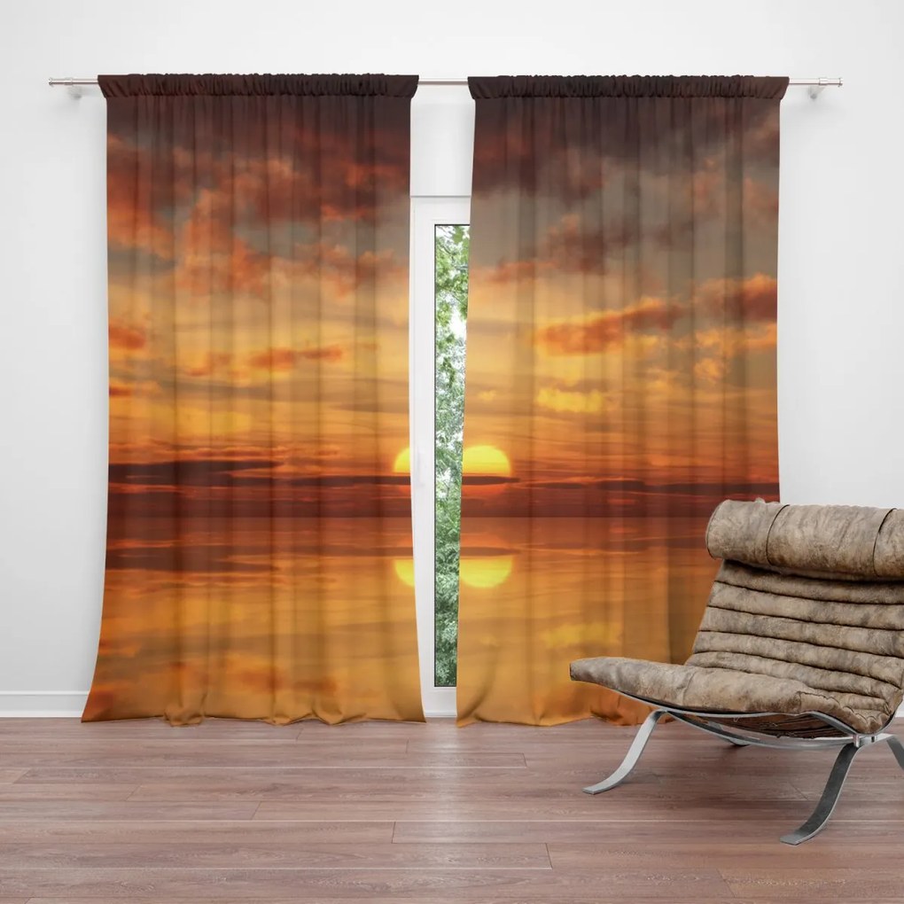 Sablio Záves Oranžové slnko: 2 ks 140x250 cm