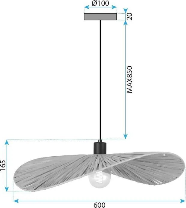 Toolight Toolight, závesné svietidlo 1xE27, APP1826-1CP, hnedá-čierna, OSW-09317