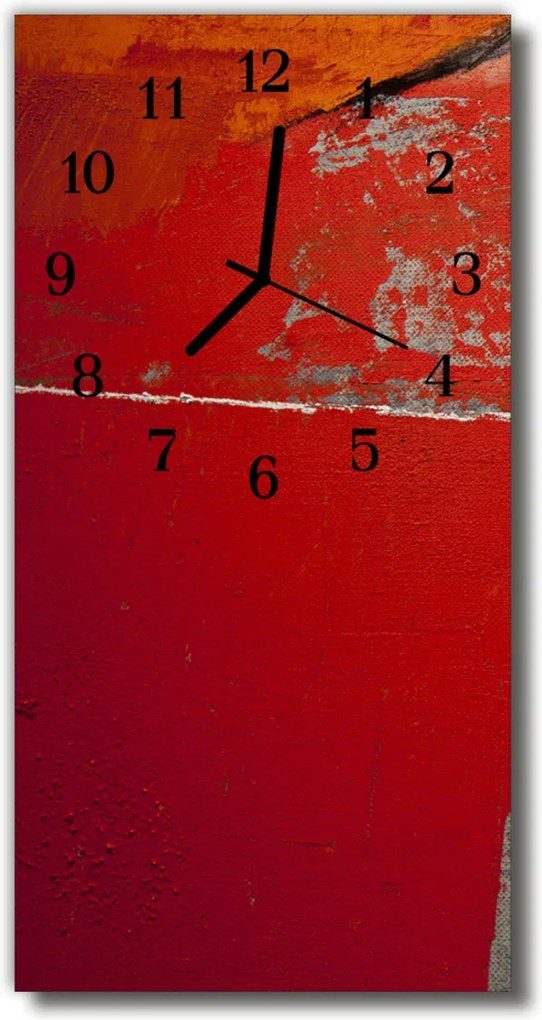 Sklenené hodiny vertikálne  červená farba