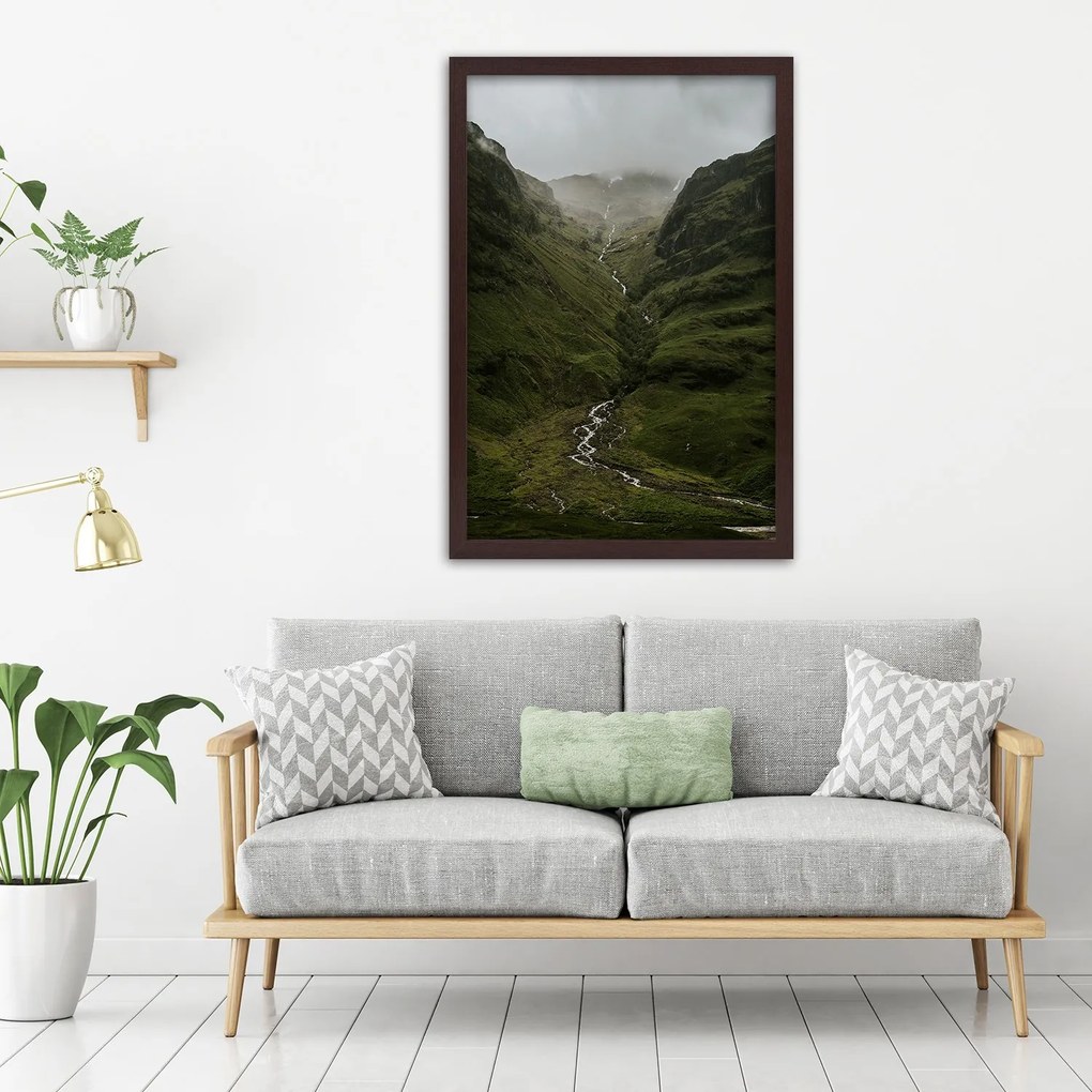 Gario Plagát Pohľad na hory v hmle Farba rámu: Bez rámu, Rozmery: 20 x 30 cm
