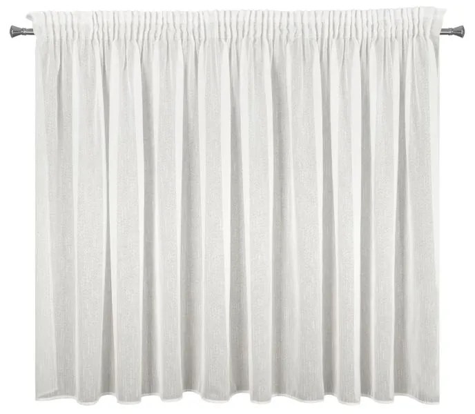 Biela záclona LILIAN na páske s dažďovým efektom, polopriehľadná 300X145 cm