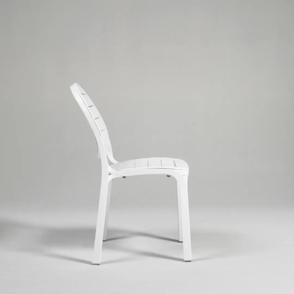 ERICA záhradná stolička bez podrúčok bianco/bianco