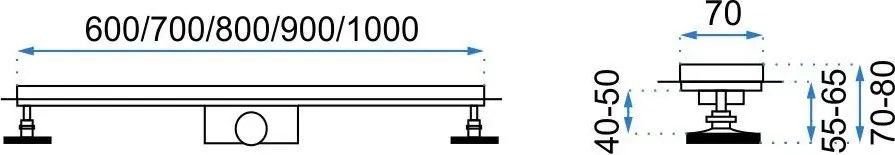 Rea REA, lineárny odtokový žľab Greek 900, oceľová, REA-G0111