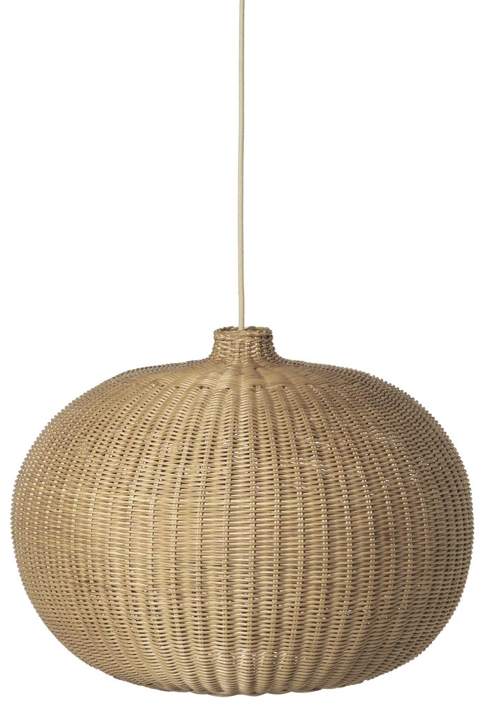 Ratanové tienidlo Braided Belly Lampshade, guľa – prírodné