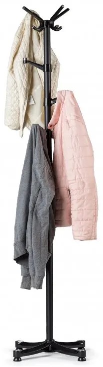 Stojanový vešiak na oblečenie, čierny