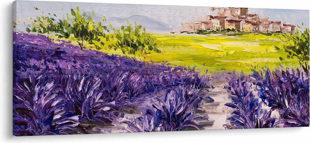 Obraz - Provance, Francúzsko, olejomaľba (120x50 cm)