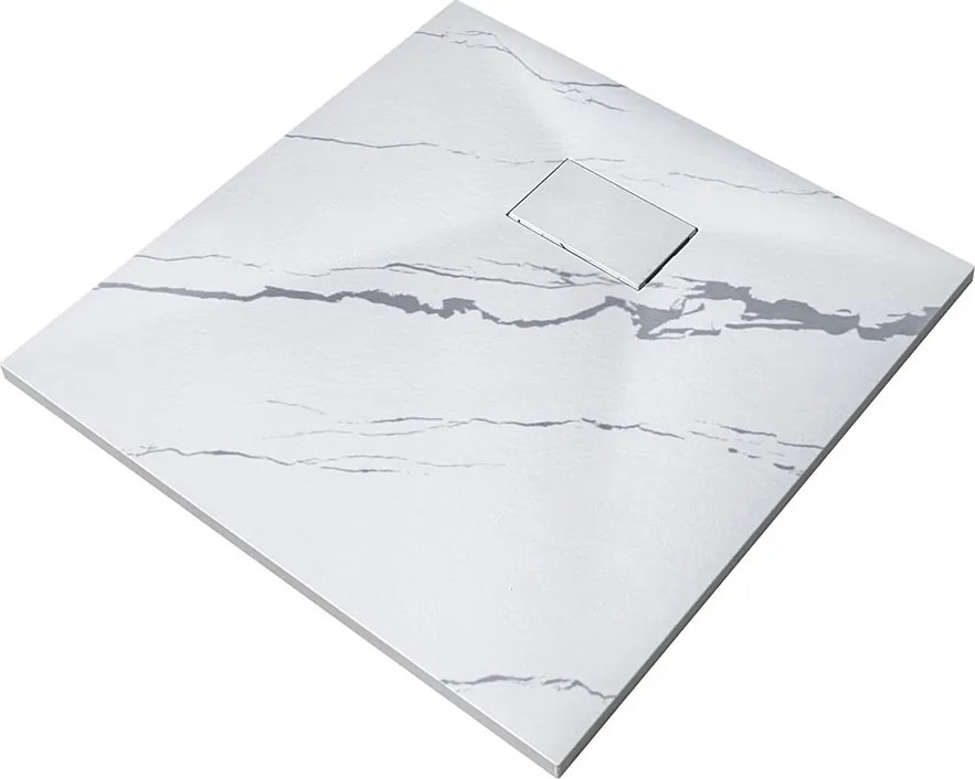 Besco Štvorcová sprchová vanička z SMC kompozitu VEXO MARBLE SQ 80x80 (90x90) BESCO-Rozmery: 90x90
