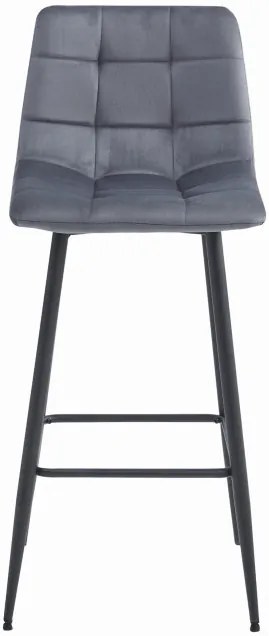 Set štyroch barových stoličiek ARCETO zamatové tmavosivé (čierne nohy) 4 ks