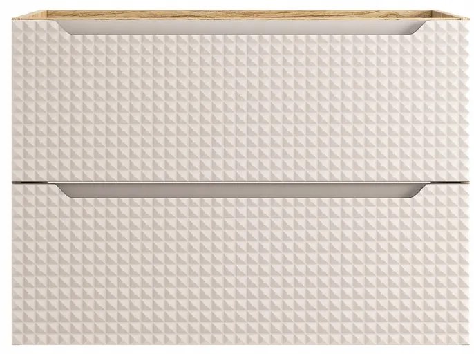 Závesná skrinka pod umývadlo Luxor Beige II s doskou 120 cm béžový/dub olejovaný