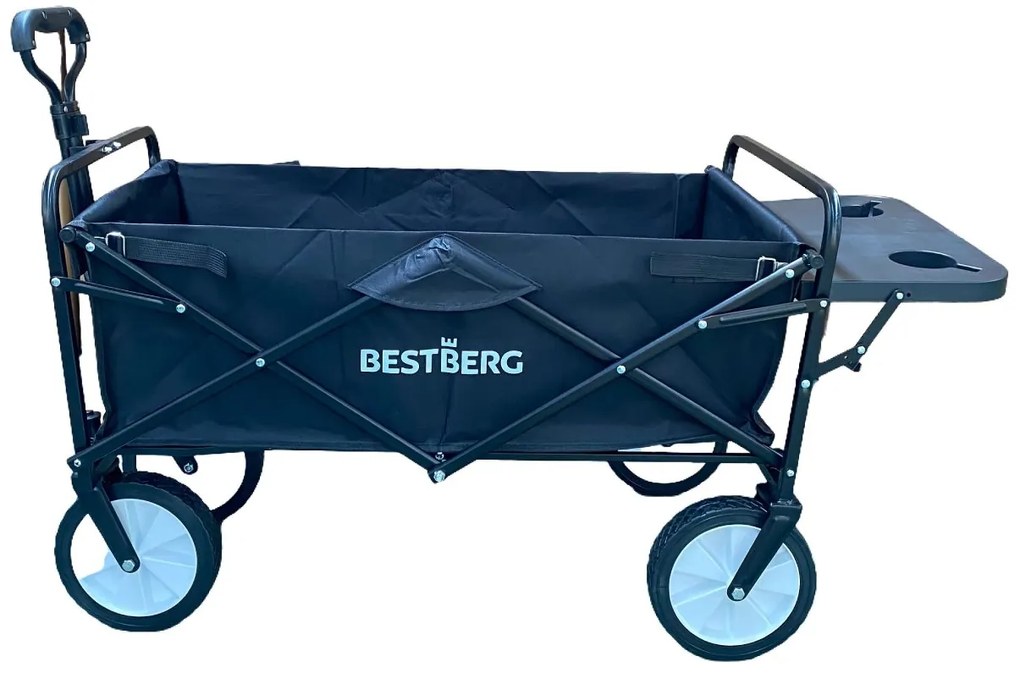 BestBerg BBBW-10BK skladací záhradný / plážový vozík / nosnosť 70 kg / čierny