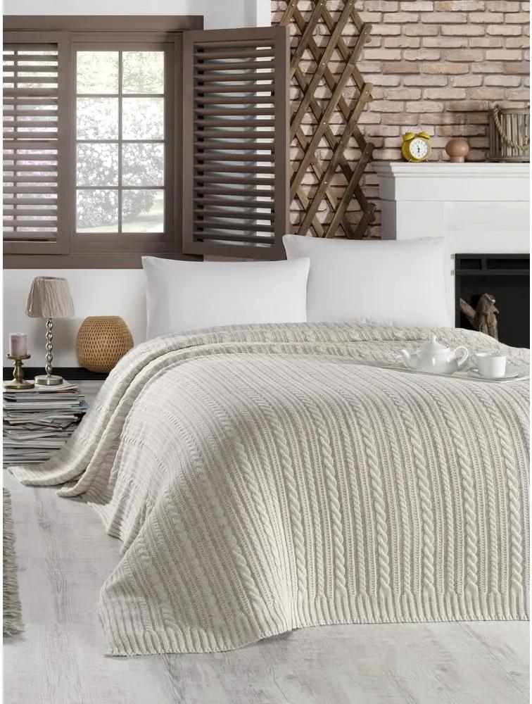 Svetlosivý pléd cez posteľ s prímesou bavlny Homemania Decor Camila, 220 x  240 cm | BIANO