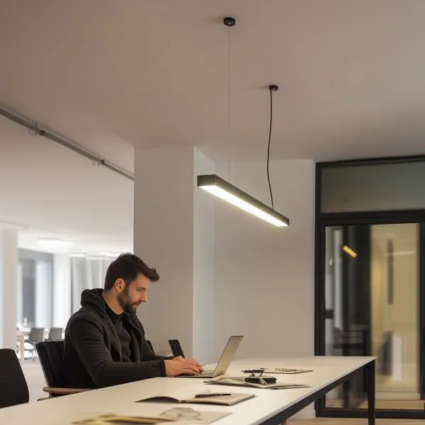 LED Stropné prisadené závesné svietidlo CYNIDECO LED/30W/230V 4000K čierna