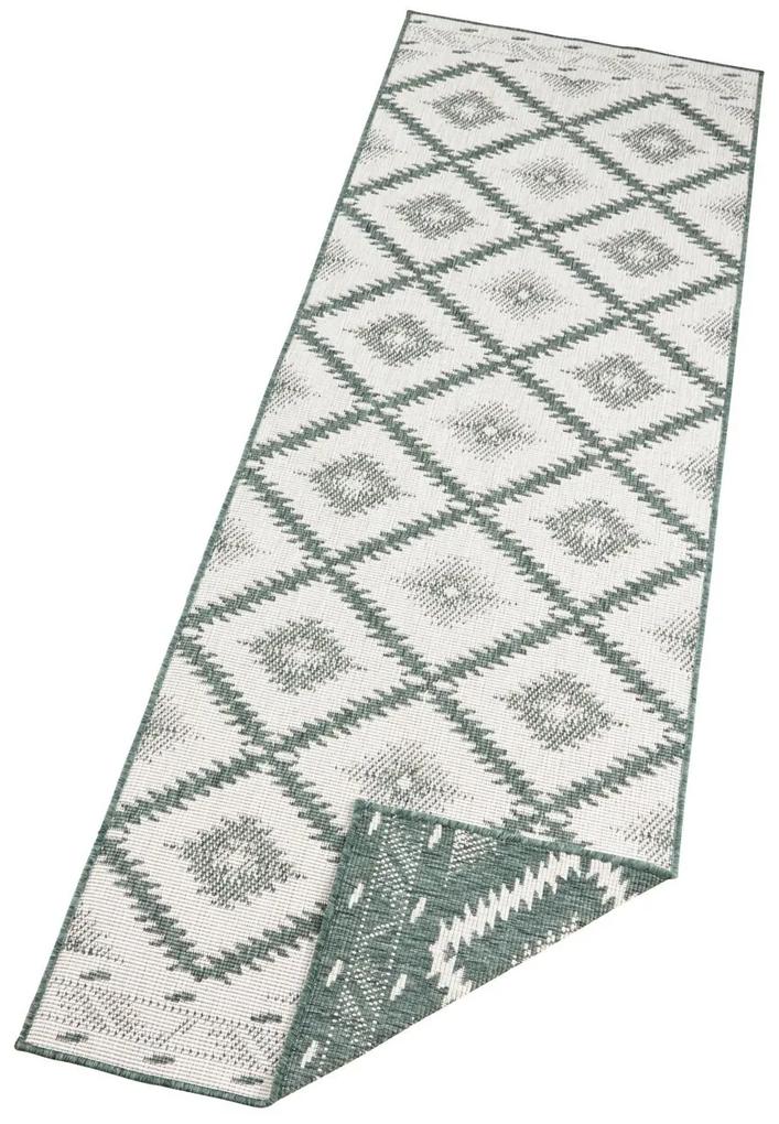NORTHRUGS - Hanse Home koberce Kusový koberec Twin Supreme 103431 Malibu green creme – na von aj na doma - 80x250 cm