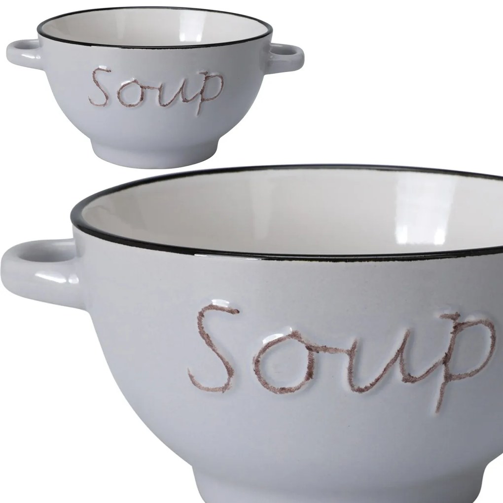 Kameninová miska na polievku Soup 650 ml sivá