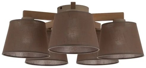 Brilagi - Prisadené stropné svietidlo LATTE SABIA 5xE27/15W/230V borovica/hnedá