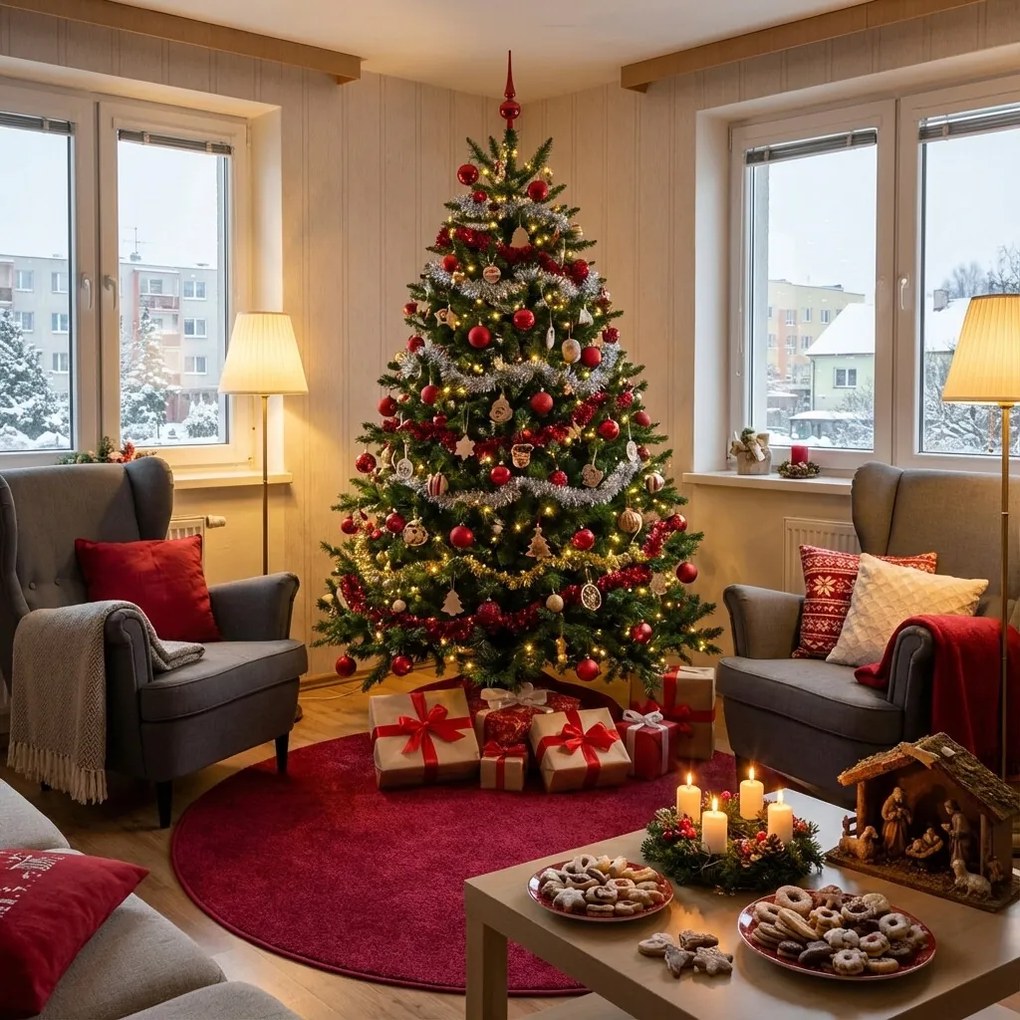 Vopi, Vianočný kusový koberec Eton vínovo červený kruh, 67x67 (priemer) kruh, červená, detská izba