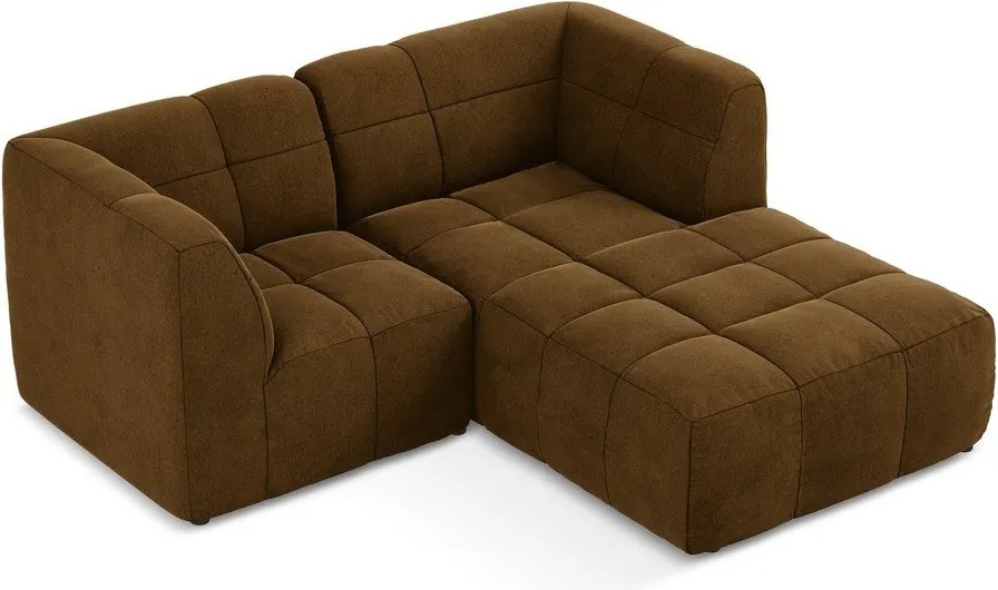 Zamatová rohová pohovka v horčicovej farbe (pravý roh/s leňoškou) Aloha – Makamii