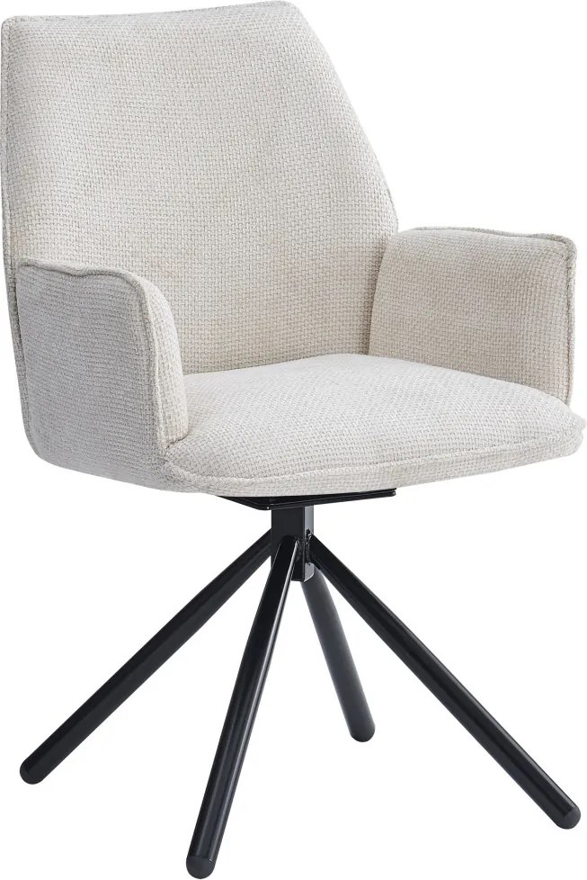 Jedálenská stolička Livela, krémová štrukturovaná tkanina