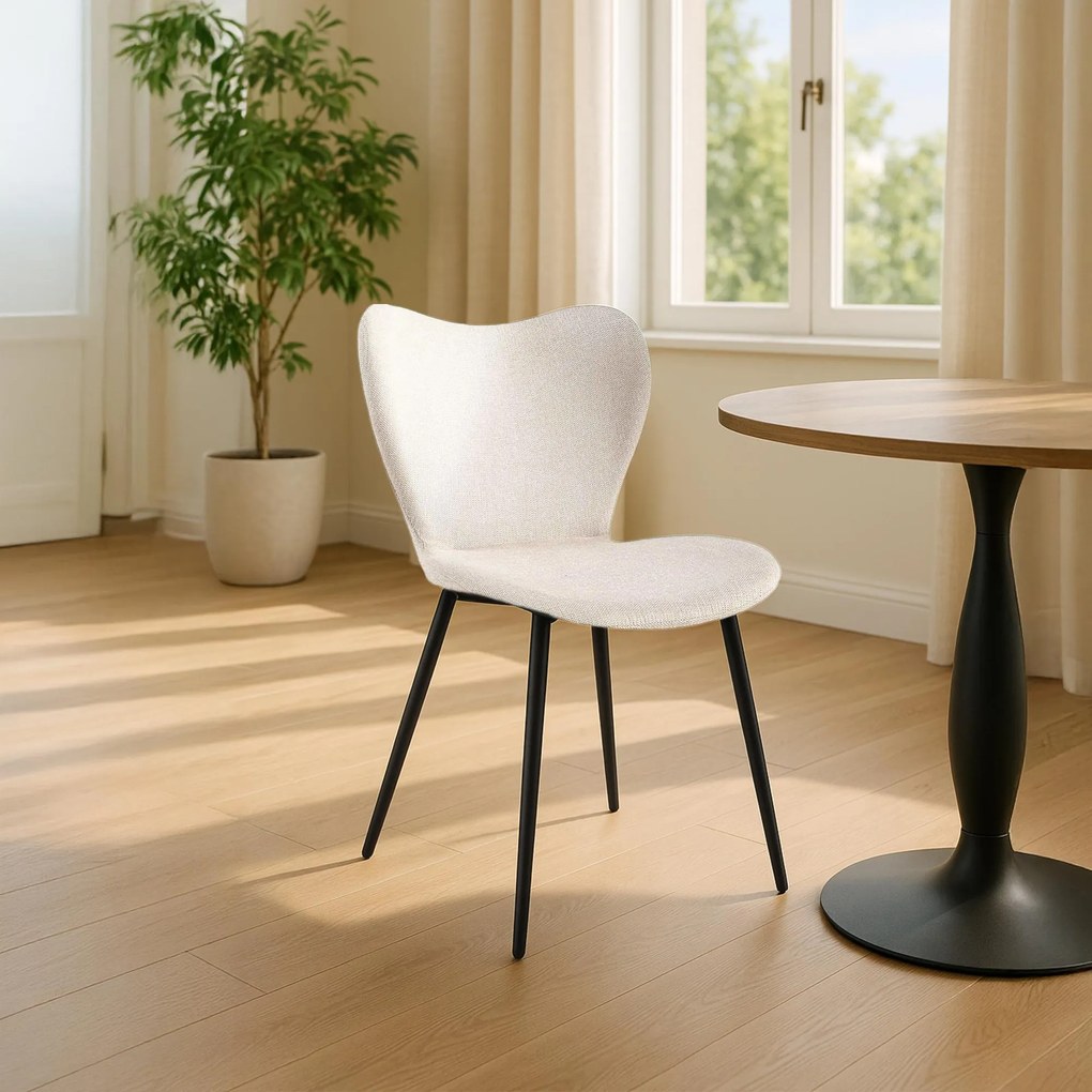 Jedálenská stolička Maika látka - krémová