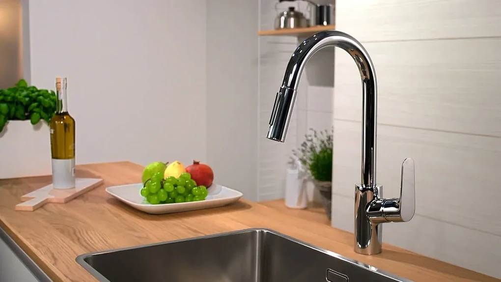 Hansgrohe Focus M41, páková drezová batéria 240, s vyťahovacou spŕškou, chrómová, HAN-31815000