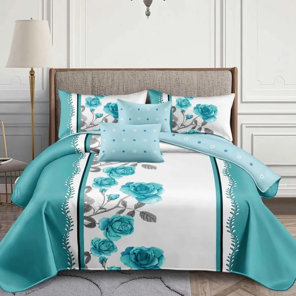 Obliečky HILDA TURQOISE 7-dielna sada 140x200 cm