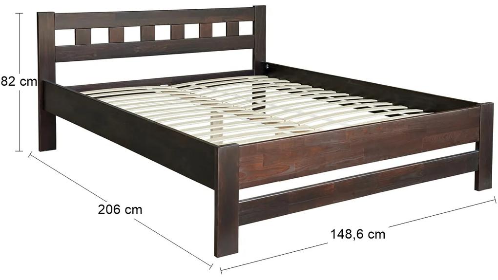 Drevená manželská posteľ s roštom Vulcano WB-140 140x200 cm - orech