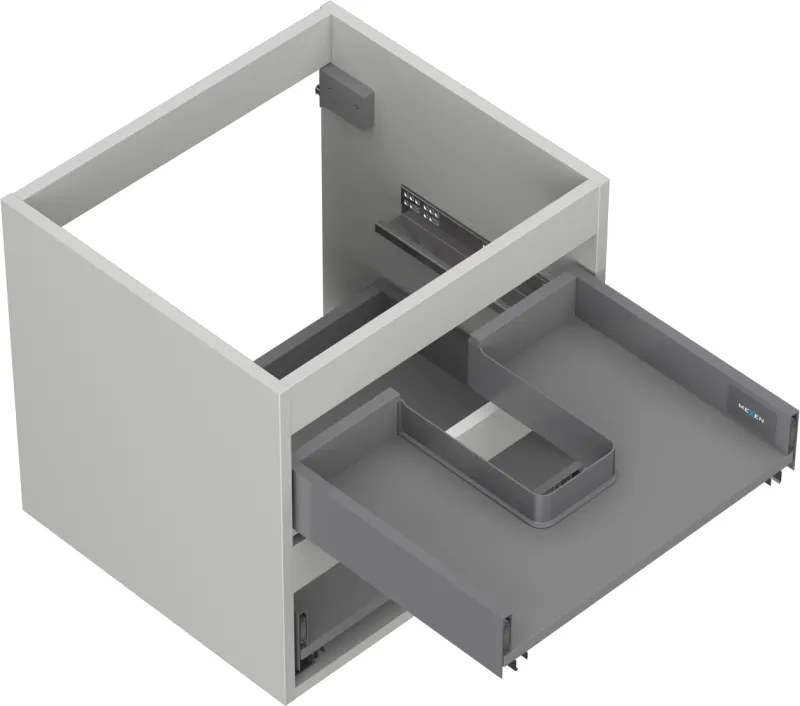 Mexen Box-A, závesná skrinka 50 cm, 2 zásuvky, matná sivá, 91AX0-0500-470-2-62
