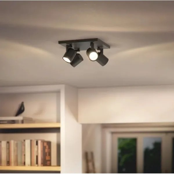 Philips - Bodové svietidlo RUNNER 4xGU10/20W/230V čierna