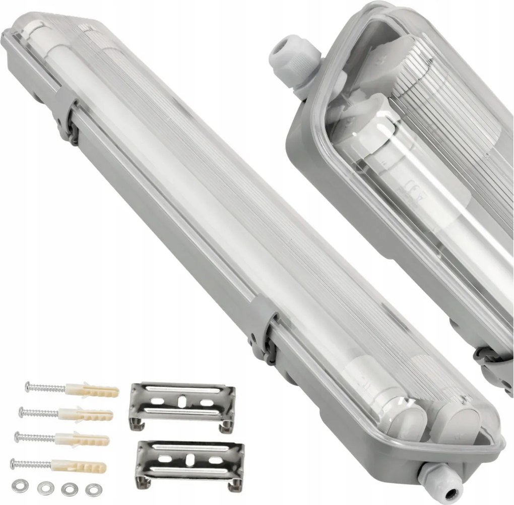 Hermetické LED svietidlo 2x60cm G13 - IP65 + žiarivky