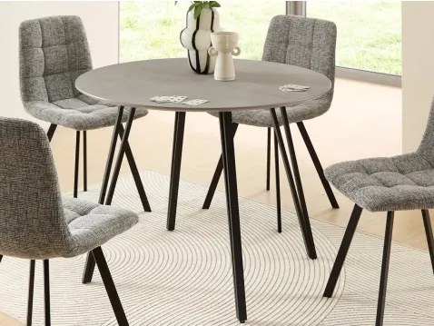 Okrúhly jedálenský stôl Floris 100 cm, imitácia šedého kameňa%