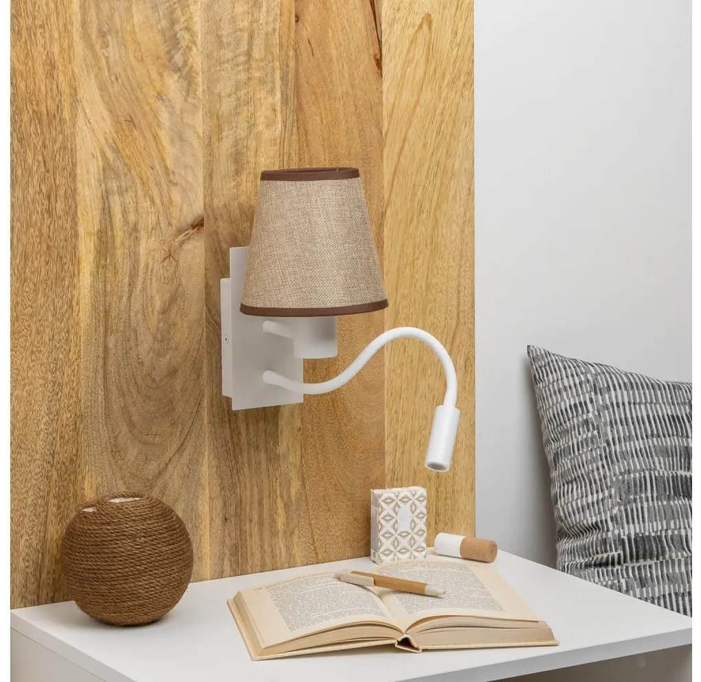 Brilagi - LED Nástenná lampa NUBILA 1xE27/25W/230V + LED/3W biela/hnedá