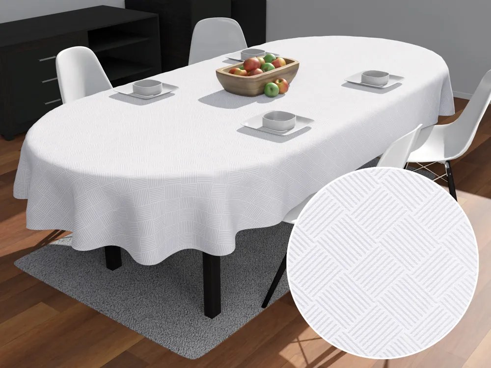 Biante Teflónový oválny obrus Milano TF-094 - biely 80x120 cm