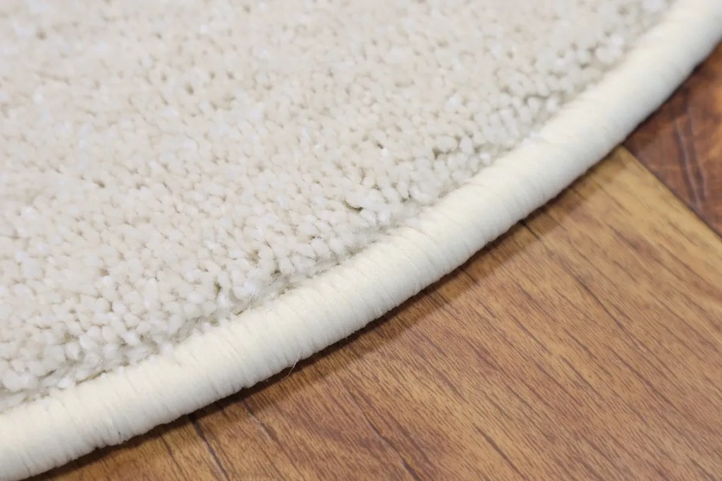 Vopi, Kusový koberec Laguna krémová kruh, 160x160 (priemer) kruh, biela, obývacia izba