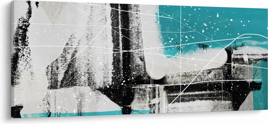 Obraz - Tyrkysová abstrakcia (120x50 cm)