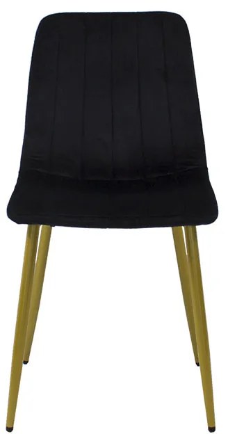 Dekorstudio Zamatová jedálenská stolička BELT čierna - zlaté nohy
