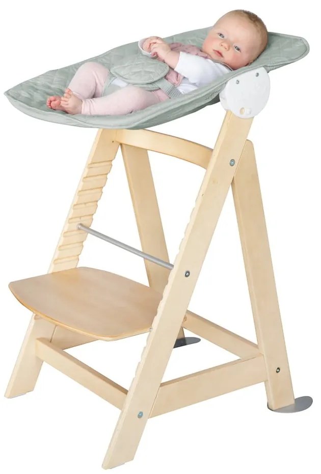Jedálenská stolička vo svetlozeleno-prírodnej farbe Style Born Up 2in1 – Roba